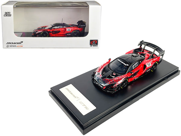 McLaren Senna GTR #36 Red with Black Top and Graphics 1/64 Diecast Model Car by LCD Models