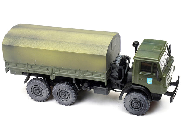 Kamaz 4310 Transport Truck Green (Weathered) "Ukrainian Ground Forces" 1/72 Diecast Model by Legion