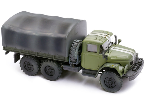 ZIL 131 Cargo Truck Green with White Stripes "Ukrainian Ground Forces" 1/72 Diecast Model by Legion