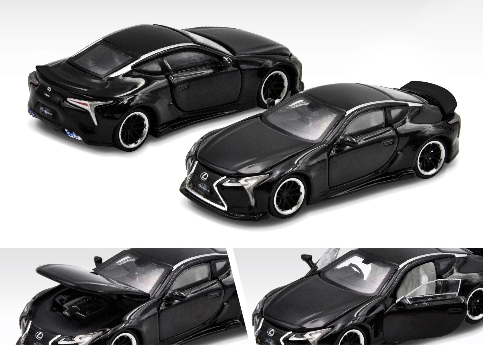 Lexus LC500 LB Works RHD (Right Hand Drive) Dark Black Limited Edition to 1200 pieces 1/64 Diecast Model Car by Era Car