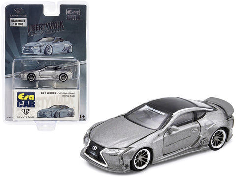 Lexus LC500 LB Works RHD (Right Hand Drive) Silver Metallic with Black Top and Graphics Limited Edition to 1200 pieces 1/64 Diecast Model Car by Era Car