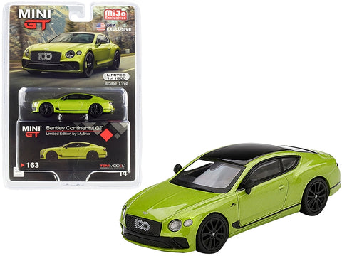 Bentley Continental GT Limited Edition by Mulliner Green Metallic with Black Top Limited Edition to 1800 pieces Worldwide 1/64 Diecast Model Car by True Scale Miniatures