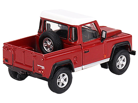 Land Rover Defender 90 Pickup Truck Masai Red Limited Edition to 1800 pieces Worldwide 1/64 Diecast Model Car by True Scale Miniatures