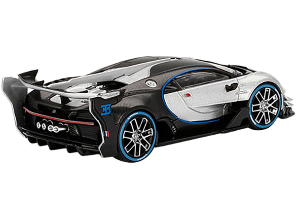 Bugatti Vision Gran Turismo Silver Metallic and Carbon Limited Edition to 9600 pieces Worldwide 1/64 Diecast Model Car by True Scale Miniatures