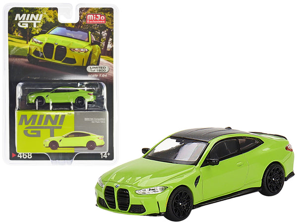 BMW M4 Competition (G82) Sao Paulo Yellow with Carbon Top Limited Edition to 1800 pieces Worldwide 1/64 Diecast Model Car by True Scale Miniatures