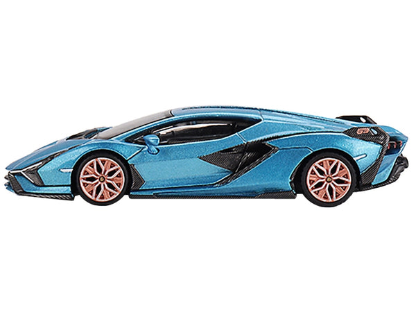 Lamborghini Sian FKP 37 Blu Aegir Blue Metallic Limited Edition to 6960 pieces Worldwide 1/64 Diecast Model Car by True Scale Miniatures