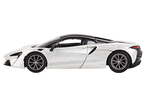 McLaren Artura Ice Silver Metallic with Black Top Limited Edition to 2040 pieces Worldwide 1/64 Diecast Model Car by True Scale Miniatures