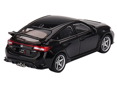 2023 Honda Civic Type R Crystal Black Pearl with Advan GT Wheels Limited Edition to 3240 pieces Worldwide 1/64 Diecast Model Car by True Scale Miniatures