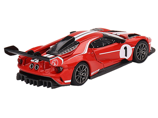 Ford GT MK II #1 Rosso Alpha Red with White Stripes Limited Edition to 2760 pieces Worldwide 1/64 Diecast Model Car by True Scale Miniatures