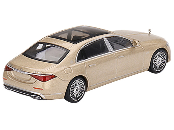 Mercedes-Maybach S680 Champagne Gold Metallic with Sunroof Limited Edition to 2760 pieces Worldwide 1/64 Diecast Model Car by True Scale Miniatures