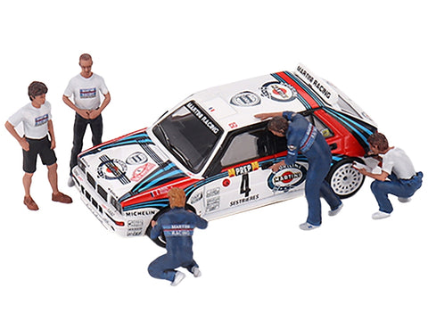 "Martini Racing WRC" 5 Piece Diecast Figure Set for 1/64 scale models by True Scale Miniatures