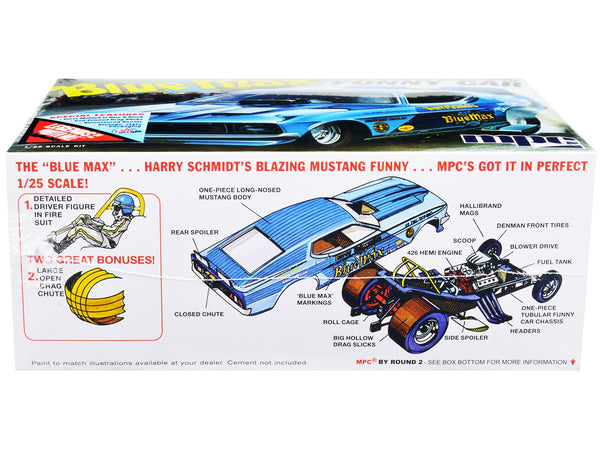 Skill 2 Model Kit "Blue Max" Long Nose Mustang Funny Car 1/25 Scale Model Car by MPC