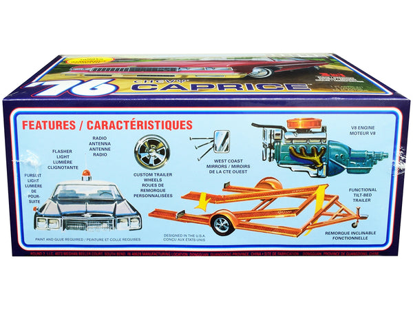 Skill 2 Model Kit 1976 Chevrolet Caprice with Trailer 3-in-1 Kit 1/25 Scale Model by MPC