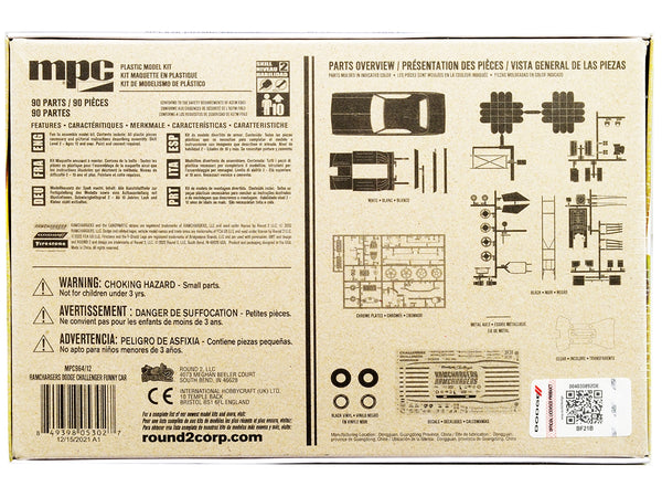 Skill 2 Model Kit Dodge Challenger Ramchargers Funny Car "Legends of the Quarter Mile" 1/25 Scale Model by MPC