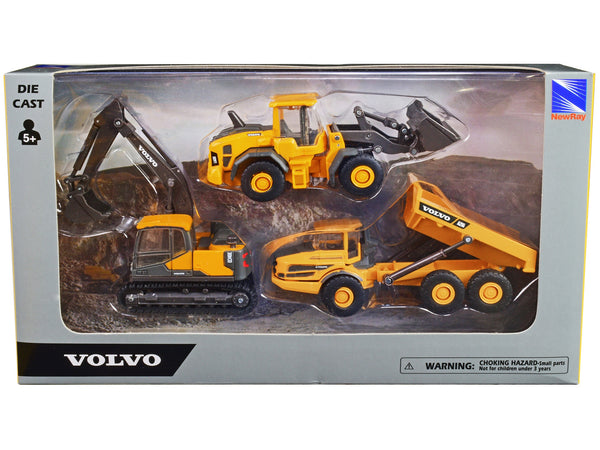"Volvo Construction Vehicles" Set of 3 pieces Diecast Models by New Ray