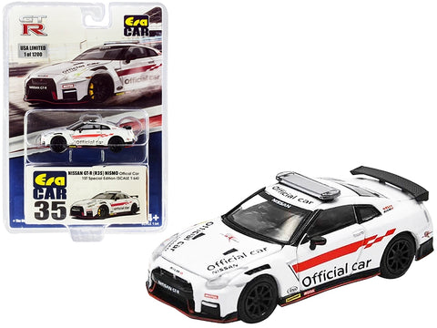 Nissan GT-R (R35) Nismo RHD (Right Hand Drive) "Official Car" White Limited Edition to 1200 pieces "Special Edition" 1/64 Diecast Model Car by Era Car