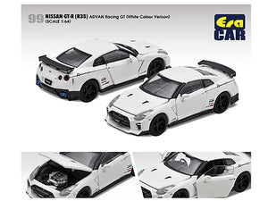 Nissan GT-R (R35) RHD (Right Hand Drive) White "Advan Racing GT" Limited Edition to 960 pieces Worldwide 1/64 Diecast Model Car by Era Car