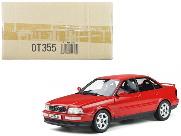 1994 Audi 80 Quattro Competition Laser Red Limited Edition to 3000 pieces Worldwide 1/18 Model Car by Otto Mobile