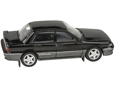 1988 Mitsubishi Galant VR-4 Lamp Black and Chateau Silver 1/64 Diecast Model Car by Paragon Models