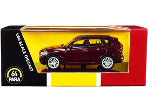 BMW X5 (G05) with Sunroof Ametrine Red Metallic 1/64 Diecast Model Car by Paragon