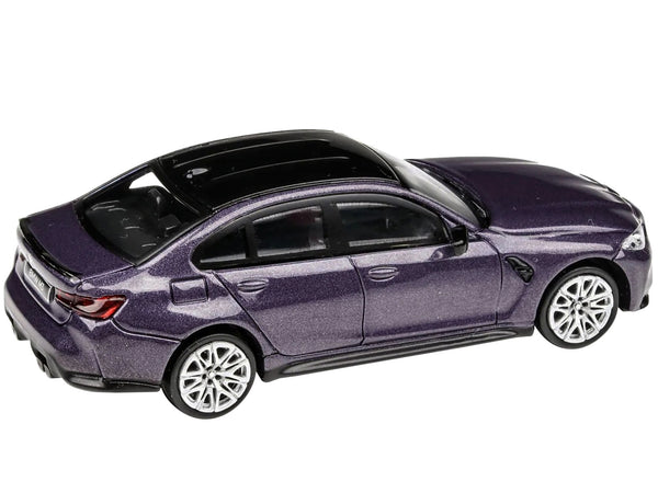 2020 BMW M3 G80 Twilight Purple Metallic with Black top 1/64 Diecast Model Car by Paragon