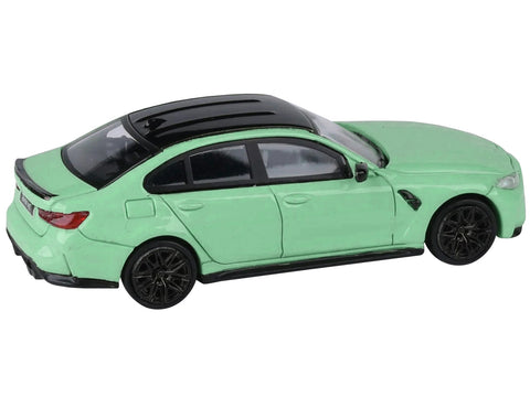 BMW M3 (G80) Mint Green with Black Top 1/64 Diecast Model Car by Paragon Models