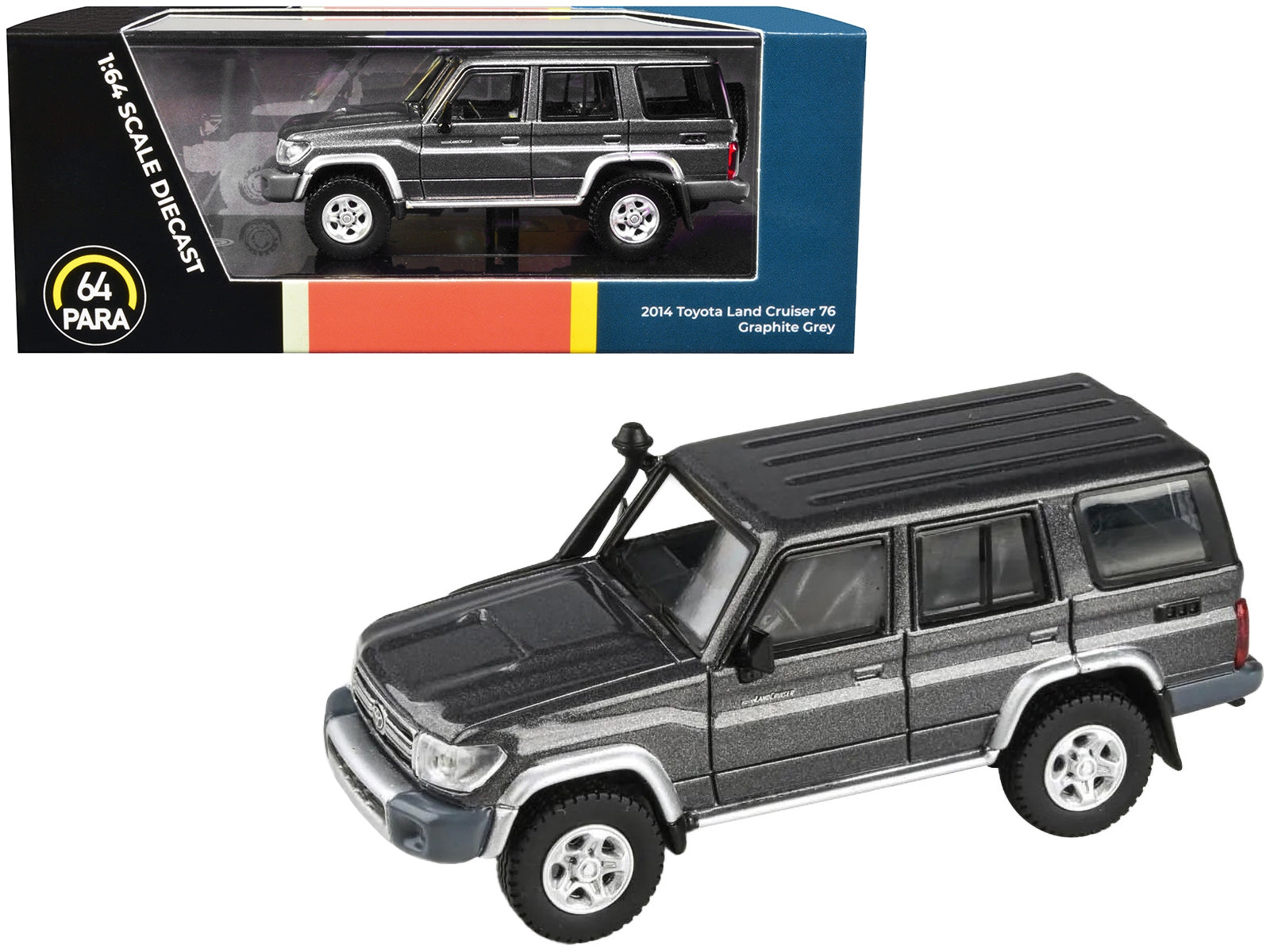 2014 Toyota Land Cruiser 76 Graphite Gray Metallic 1/64 Diecast Model Car by Paragon Models