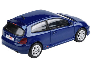 2001 Honda Civic Type R EP3 Vivid Blue Pearl Metallic 1/64 Diecast Model Car by Paragon Models