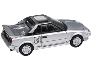 1985 Toyota MR2 MK1 Super Silver Metallic with Sunroof 1/64 Diecast Model Car by Paragon Models