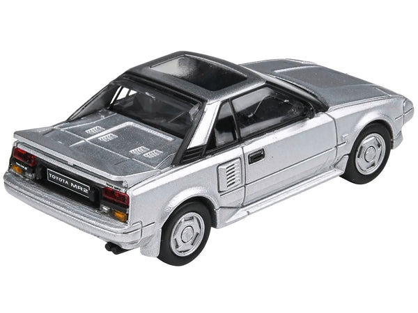 1985 Toyota MR2 MK1 Super Silver Metallic with Sunroof 1/64 Diecast Model Car by Paragon Models