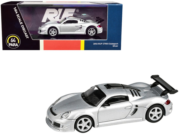 2012 RUF CTR3 Clubsport Silver Metallic 1/64 Diecast Model Car by Paragon Models