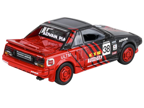 1985 Toyota MR2 MK1 RHD (Right Hand Drive) #38 Red and Black "Autocross Livery" 1/64 Diecast Model Car by Paragon Models