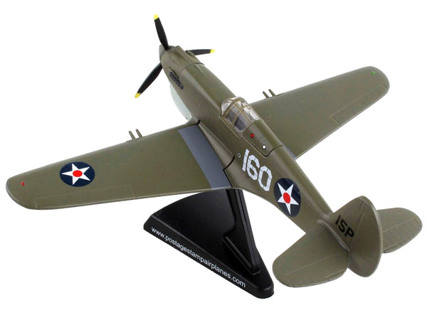 Curtiss P-40 Warhawk Fighter Aircraft #160 "Pilot George S. Welch" United States Army Air Force "Attack on Pearl Harbor" (1941) 1/90 Diecast Model Airplane by Postage Stamp