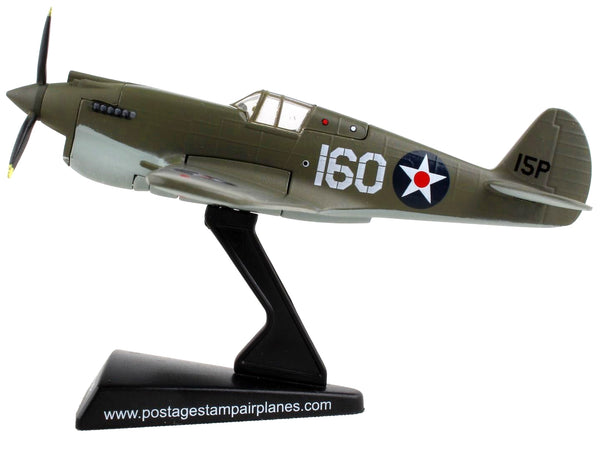 Curtiss P-40 Warhawk Fighter Aircraft #160 "Pilot George S. Welch" United States Army Air Force "Attack on Pearl Harbor" (1941) 1/90 Diecast Model Airplane by Postage Stamp