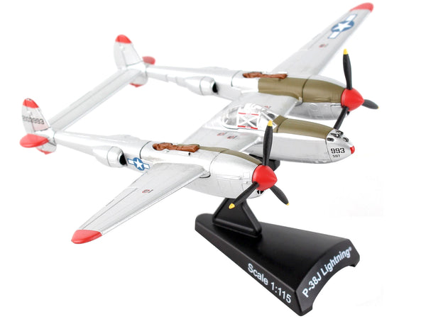 Lockheed P-38J Lightning Fighter Aircraft "Marge" Pilot Richard Ira "Dick" Bong - United States Air Force 1/115 Diecast Model Airplane by Postage Stamp