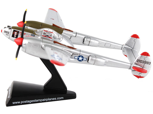 Lockheed P-38J Lightning Fighter Aircraft "Marge" Pilot Richard Ira "Dick" Bong - United States Air Force 1/115 Diecast Model Airplane by Postage Stamp