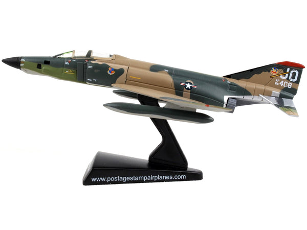 McDonnell Douglas F-4 Phantom II Fighter Aircraft "Southeast Asia Camouflage" United States Air Force 1/155 Diecast Model Airplane by Postage Stamp