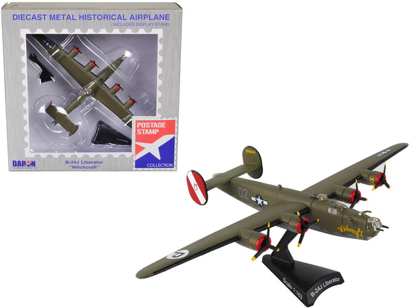 Consolidated B-24J Liberator Bomber Aircraft "Witchcraft 467th Bomb Group 790 Bomb Squadron" United States Army Air Forces 1/163 Diecast Model Airplane by Postage Stamp