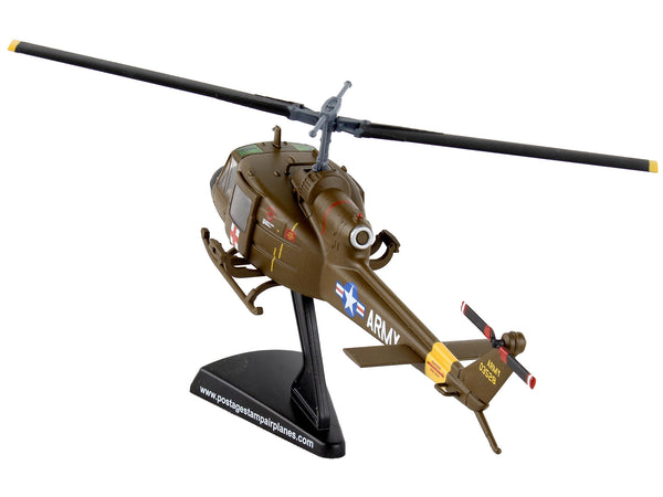 Bell UH-1 Iroquois "Huey" Helicopter "MEDEVAC" United States Army 1/87 (HO) Diecast Model by Postage Stamp
