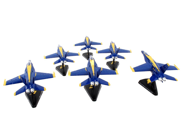 McDonnell Douglas F/A-18 Hornet Aircraft "Blue Angels" United States Navy 6 piece Gift Set 1/150 Diecast Model Airplanes by Postage Stamp