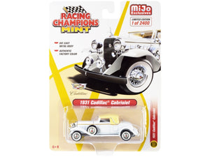 1931 Cadillac Cabriolet White with Cream Top Limited Edition to 2400 pieces Worldwide 1/64 Diecast Model Car by Racing Champions