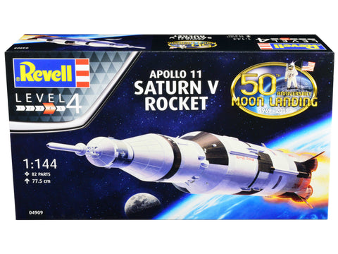 Level 4 Model Kit Apollo 11 Saturn V Rocket "50th Anniversary Moon Landing" 1/144 Scale Model by Revell