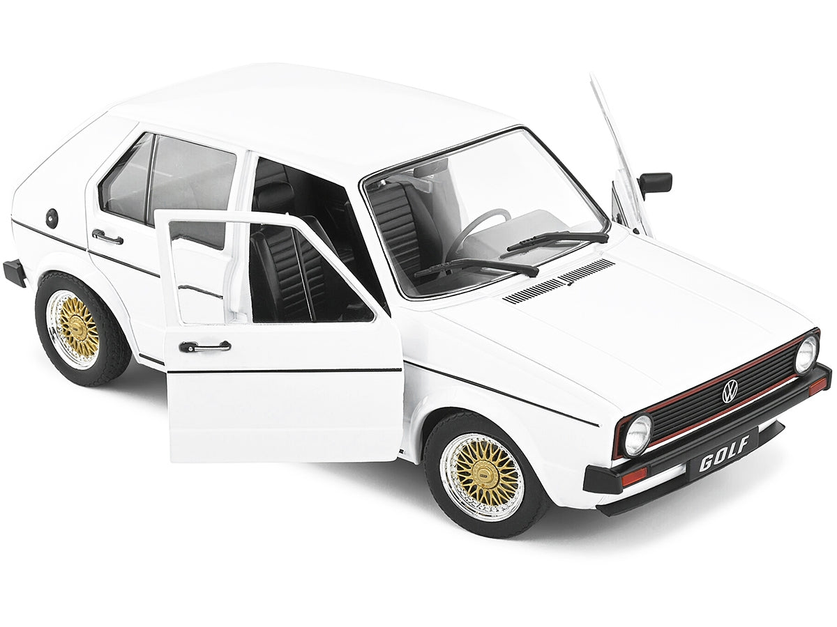 1983 Volkswagen Golf L Custom White with Gold Wheels 1/18 Diecast Model Car by Solido