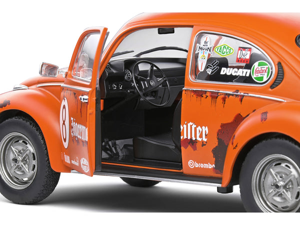 1974 Volkswagen Beetle 1303 #8 Matt Orange "Jagermeister" Tribute "Competition" Series 1/18 Diecast Model Car by Solido