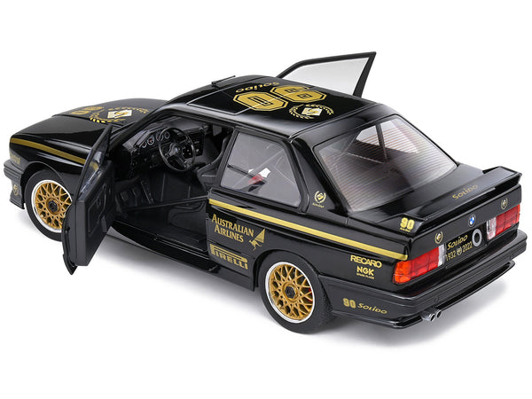 1990 BMW E30 M3 Black "Solido 90th Anniversary" Livery Limited Edition "Competition" Series 1/18 Diecast Model Car by Solido