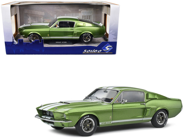 1967 Shelby GT500 Lime Green Metallic with White Stripes 1/18 Diecast Model Car by Solido