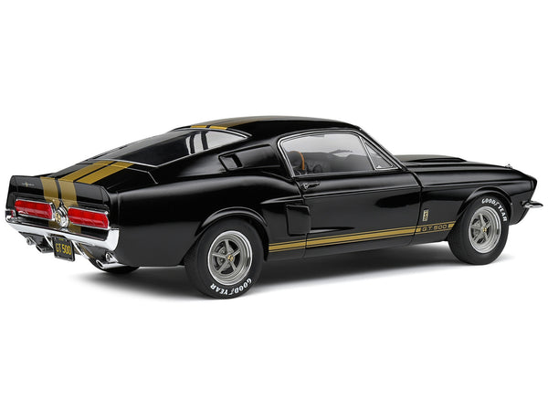 1967 Shelby GT500 Black with Gold Stripes 1/18 Diecast Model Car by Solido