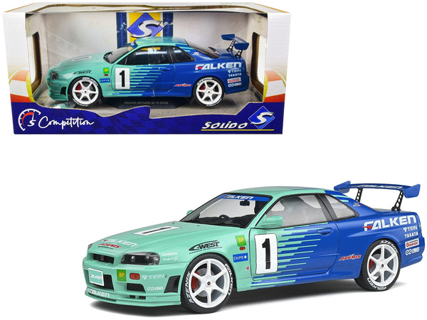 Nissan Skyline GT-R (R34) RHD (Right Hand Drive) #1 Hironori Takeuchi - Yuji Tachikawa "Falken" JGTC (Japan Grand Touring Championship) (2001) "Competition" Series 1/18 Diecast Model Car by Solido