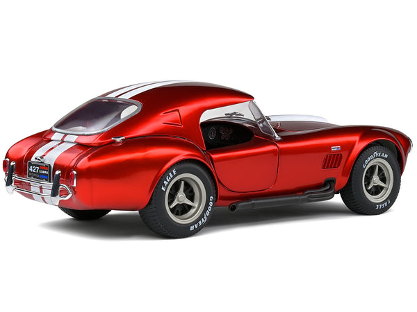 1965 Shelby Cobra 427 MKII Red Metallic with White Stripes 1/18 Diecast Model Car by Solido