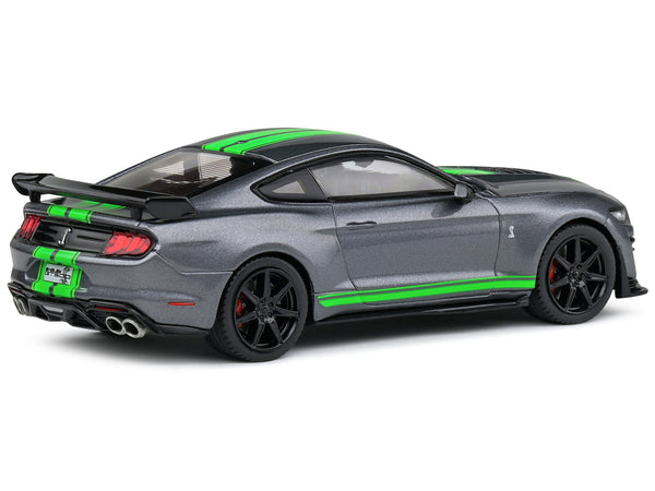 Shelby Mustang GT500 Fast Track Gray Metallic with Neon Green Stripes 1/43 Diecast Model Car by Solido